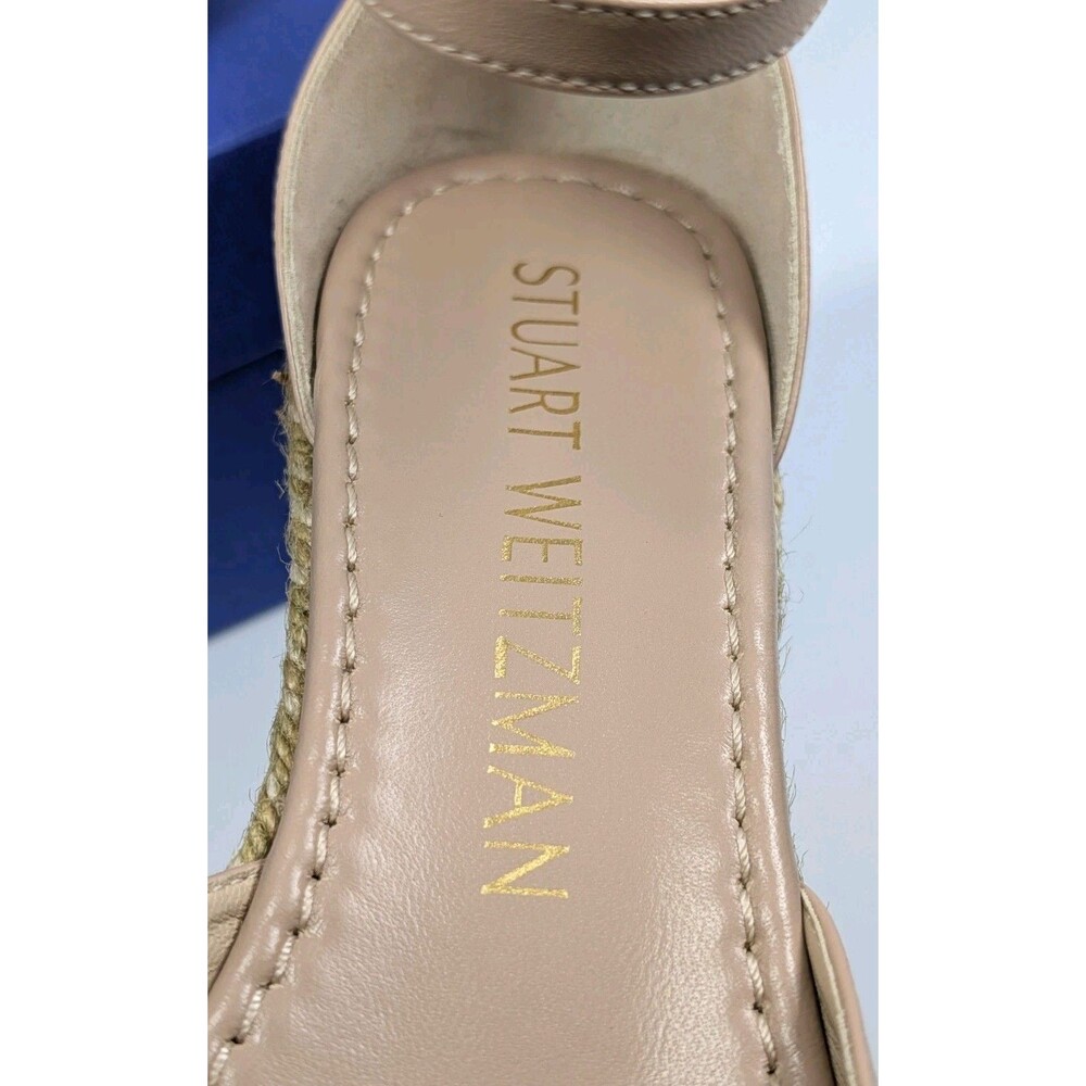 Stuart Weitzman Nudistia Espadrille Wedge Women's 8.5B Adobe Leather NEW in Box - Picture 5 of 12